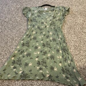 Honeyme Sage Floral Midi Dress